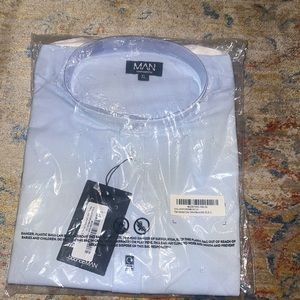 Mens light blue boohooman button up shirt Xl